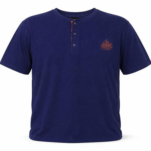 Atlas Mens Blue Cotton T-Shirt Size XL Round Neck - Arizona