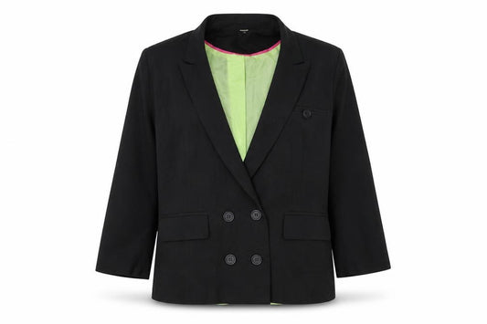 Front view of Primark women’s black jacket blazer, size UK 14, button