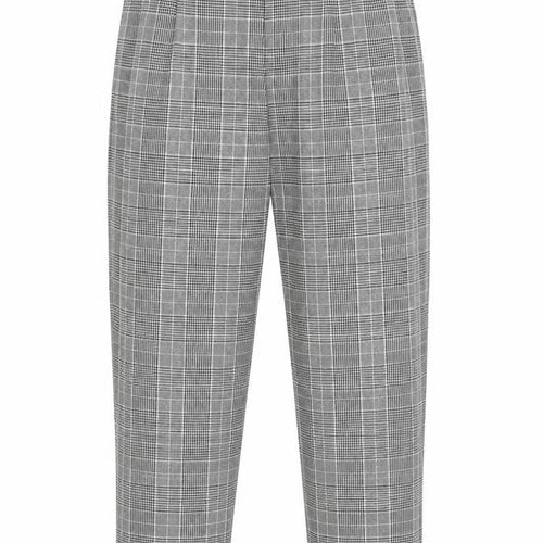 NUDE Womens Grey Check Cotton Carrot Trousers Size M L26 in Regular Zip
