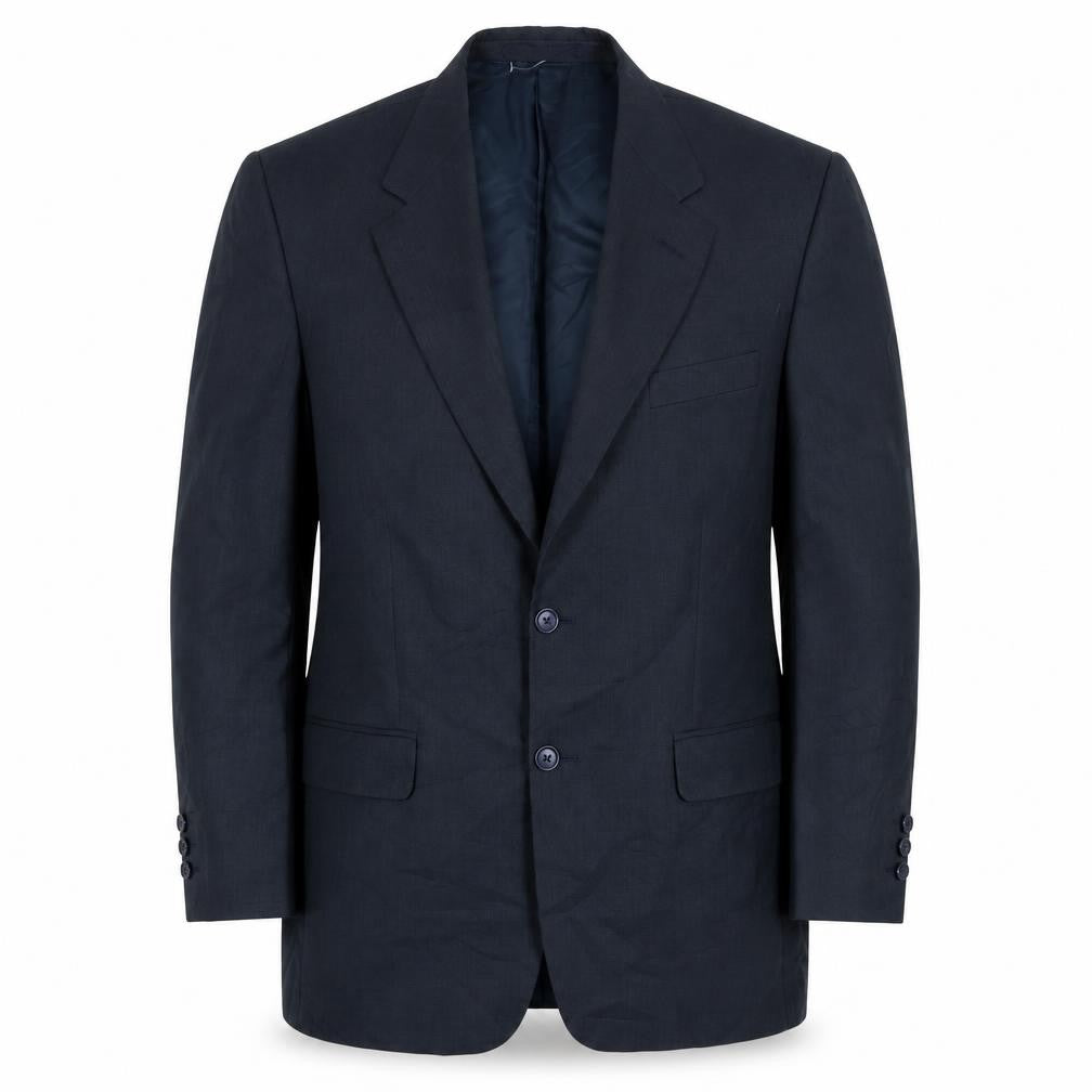Front view of Greenwoods men’s blue polyester jacket suit jacket, size 42