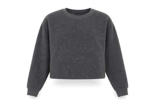 Front view of New Look women’s grey polyester pullover sweatshirt, size UK 12, pullover