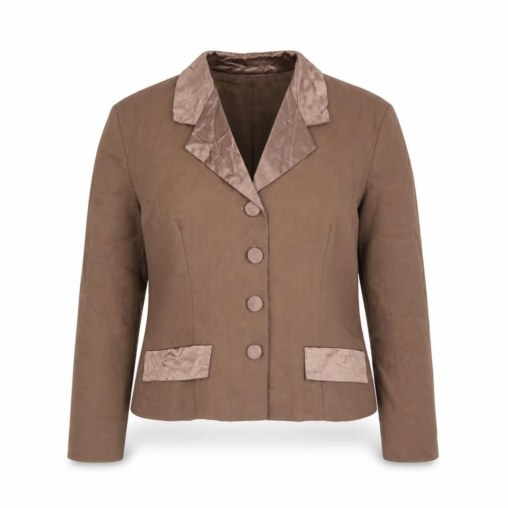 Ego Womens Brown Polyester Jacket Suit Jacket Size 12