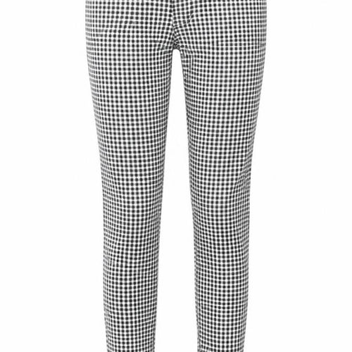 Stradivarius Womens Black Check Cotton Skinny Jeans Size 6 L27 in Regular Button