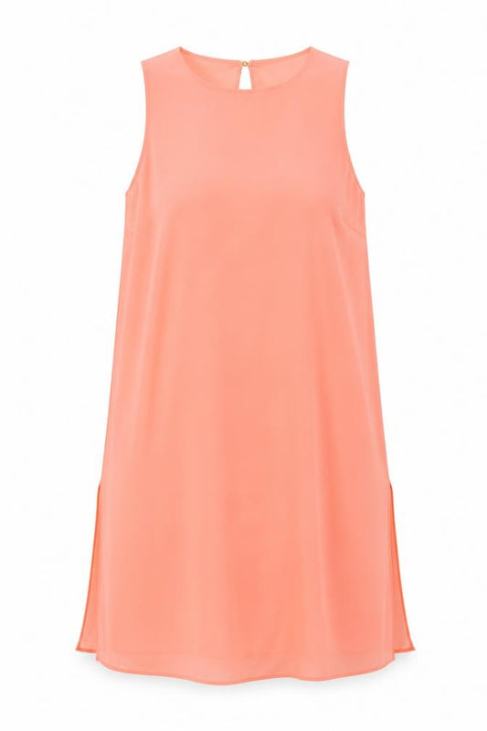 Front view of Atmosphere women’s orange polyester basic blouse, size UK 8, round neck