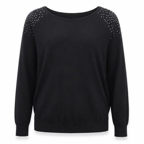 Mango Womens Black V-Neck Polyamide Pullover Jumper Size M