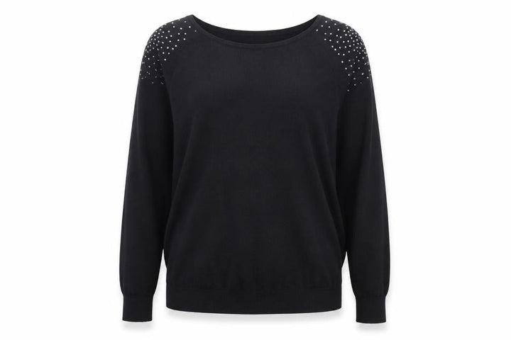 Mango Womens Black V-Neck Polyamide Pullover Jumper Size M
