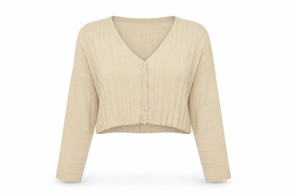 Missguided Womens Beige V-Neck Viscose Cardigan Jumper Size 8