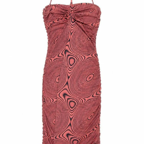 SheIn Womens Pink Geometric Polyester Pencil Dress Size 8 Halter Tie