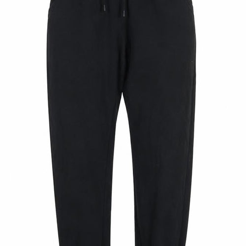 Dunnes Stores Womens Black Cotton Sweatpants Trousers Size S L25 in Regular Drawstring