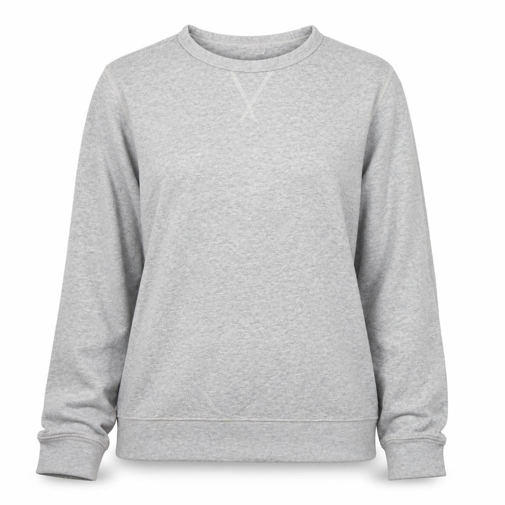 Front view of Divided by H&M women’s grey cotton pullover sweatshirt, size M