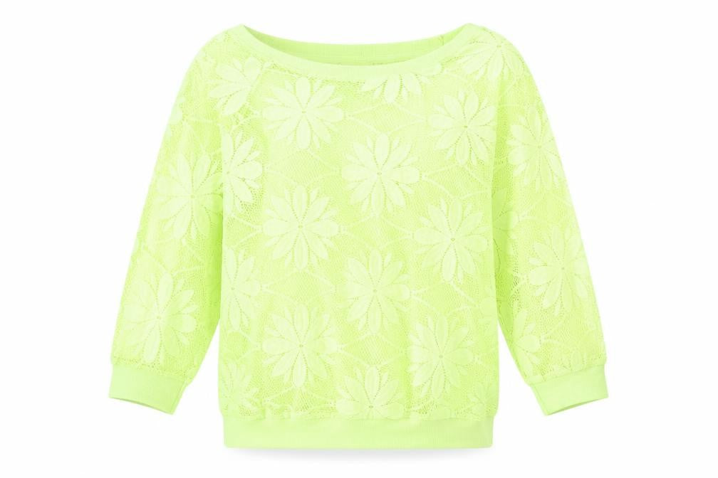 Front view of Atmosphere women’s green round neck polyester jumper, size UK 10