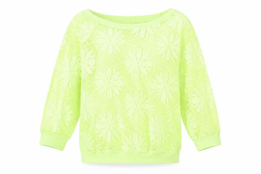 Front view of Atmosphere women’s green round neck polyester jumper, size UK 10