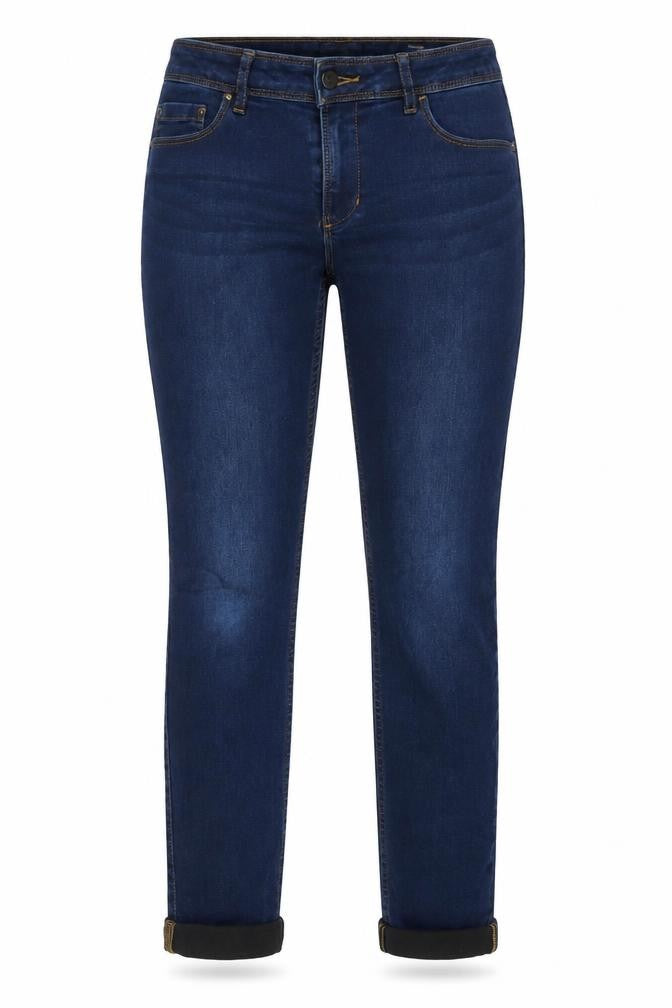 Front view of Only women’s blue cotton skinny jeans, size M, 32-inch leg regular button