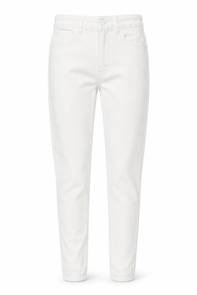 Front view of Next women’s white viscose skinny jeans, size UK 10, 28-inch leg regular button