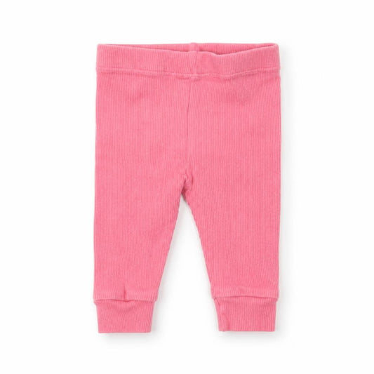 Front view of Dunnes girls’ pink cotton jogger leggings, size 3-6, months pullover