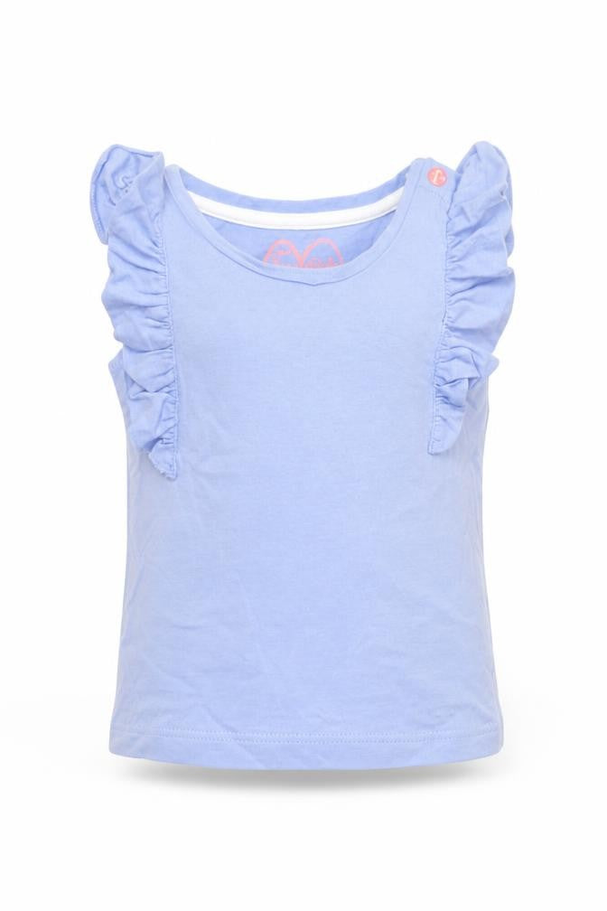 Mothercare Girls Blue Cotton Basic T-Shirt Size 6-9 Months Round Neck Pullover