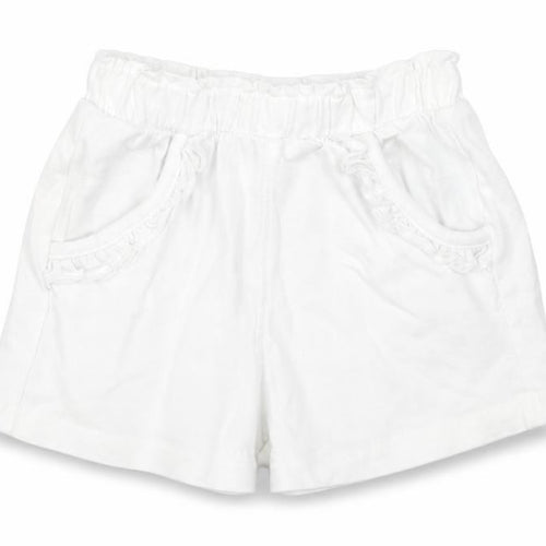 Mothercare Baby White Cotton Cropped Trousers Size 6-9 Months Pullover - Shorts