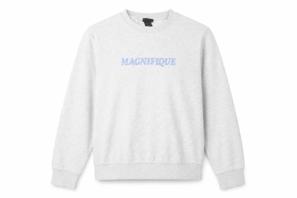 Front view of H&M women’s grey polyester pullover sweatshirt, size S, pullover - magnifique