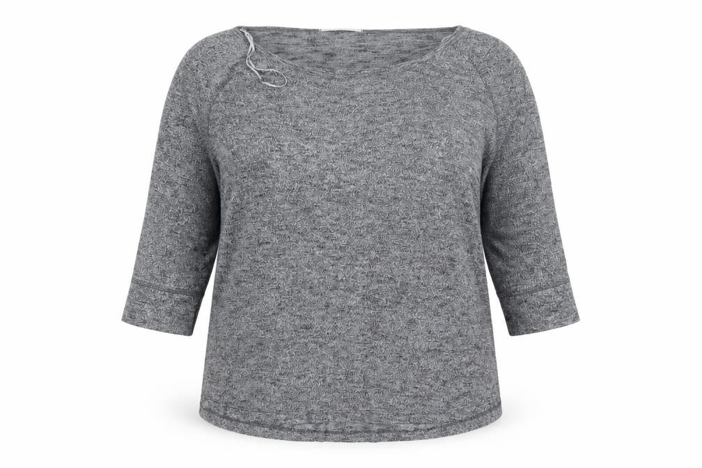 Front view of George women’s grey round neck viscose jumper, size UK 14