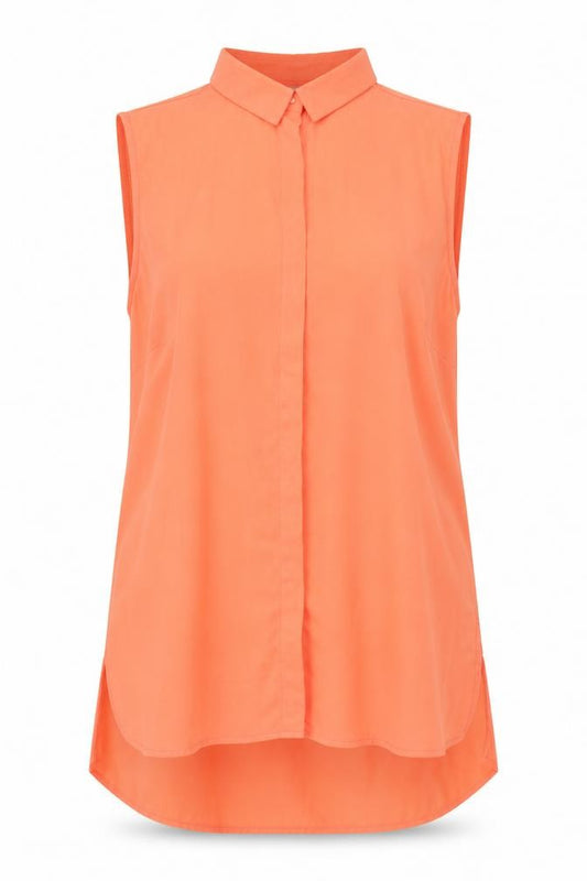 Front view of New Look women’s pink polyester basic blouse, size UK 10, collared