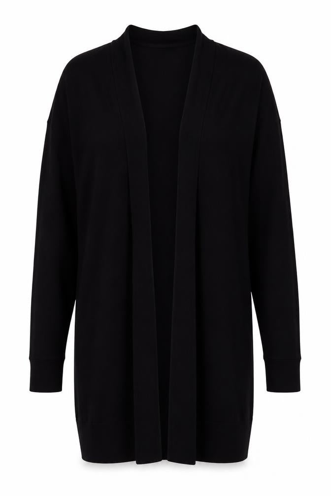 Oasis Womens Black V-Neck Cotton Cardigan Jumper Size S