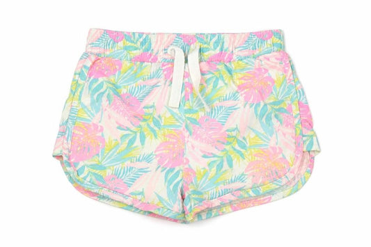 Dunnes Stores Girls Multicoloured Geometric 100% Cotton Hot Pants Shorts Size 5-6 Years Regular Tie - Leaf Print