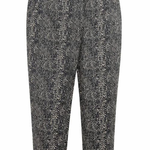 Marks and Spencer Womens Brown Animal Print Polyester Capri Trousers Size 34 in L25 in Regular Hook & Eye - Snake Print