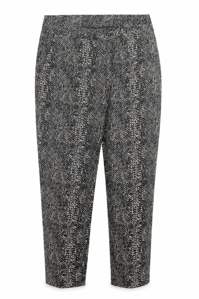 Marks and Spencer Womens Brown Animal Print Polyester Capri Trousers Size 34 in L25 in Regular Hook & Eye - Snake Print