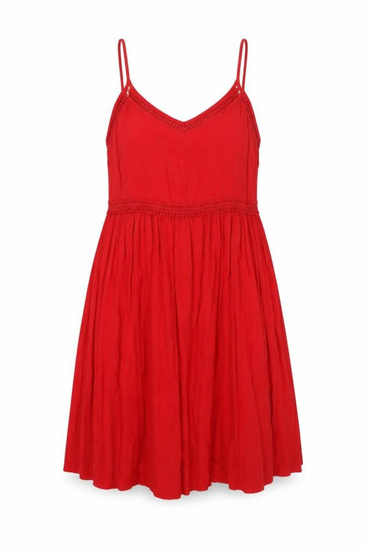 Front view of New Look women’s red polyester a-line, size UK 10, v-neck pullover