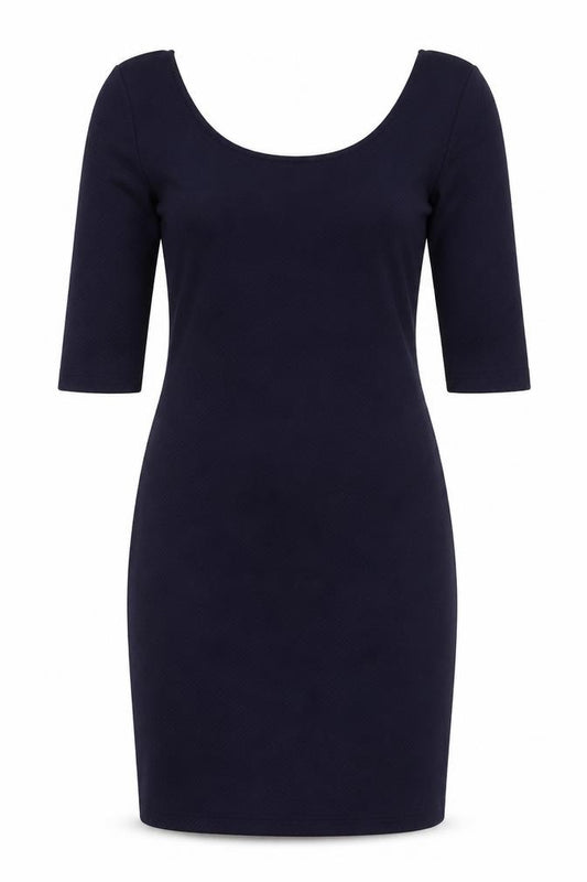 Front view of Glamorous women’s blue polyester mini, size UK 12, round neck pullover - low back