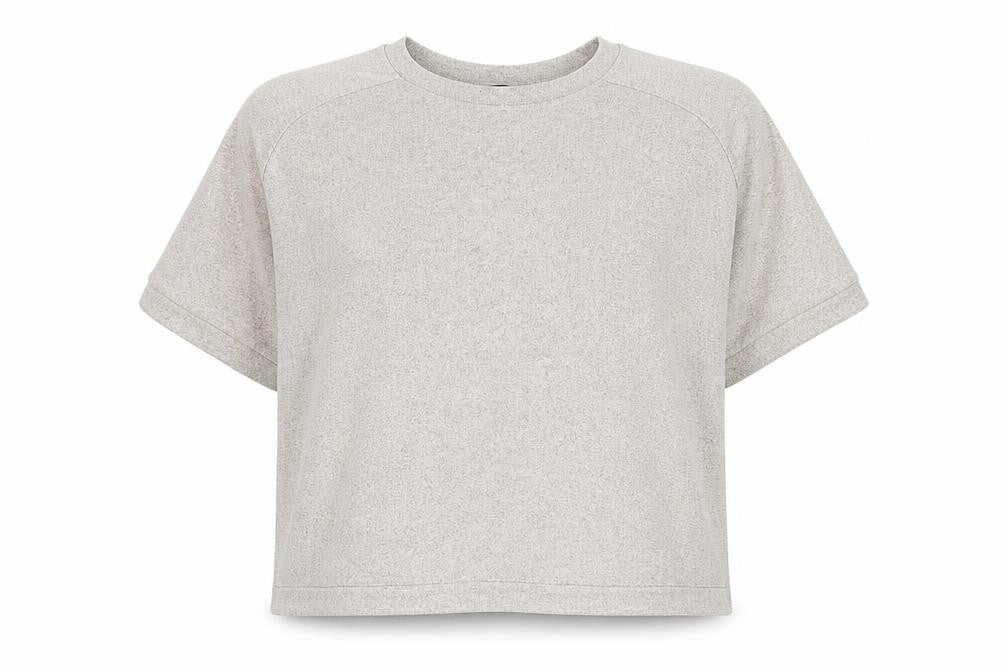 Front view of F&F women’s beige round neck polyester jumper, size UK 18