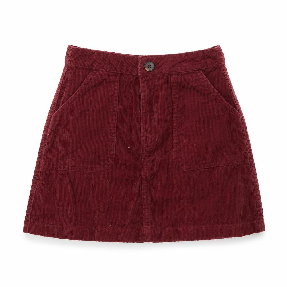 Denim & Co. Womens Red Cotton A-Line Skirt Size 10 Button