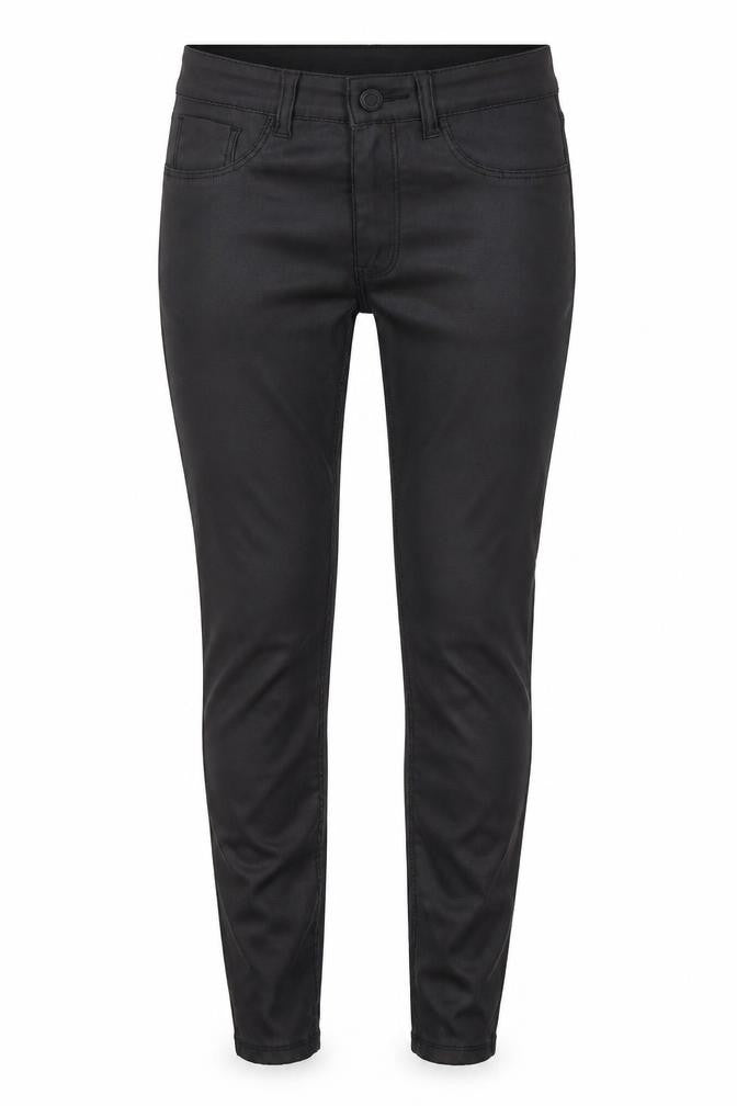 Denim & Co. Womens Black Polyurethane Skinny Jeans Size 8 L29 in Regular Button