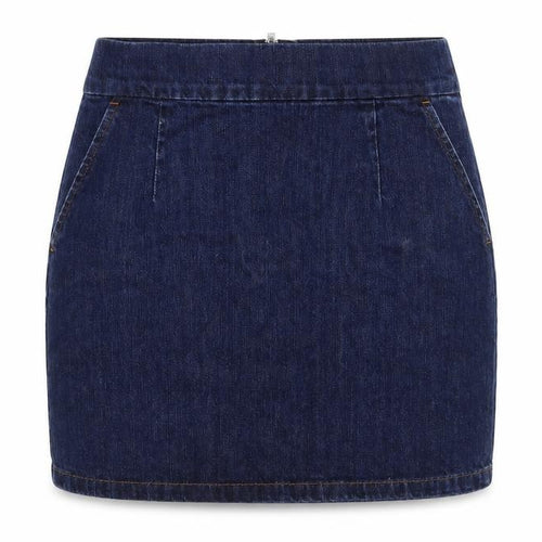 Topshop Womens Blue Cotton Mini Skirt Size 28 in Zip
