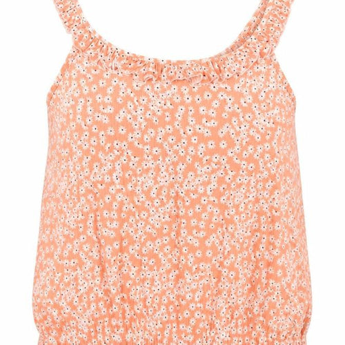 Papaya Womens Pink Floral Polyester Camisole Blouse Size 10 Roll Neck