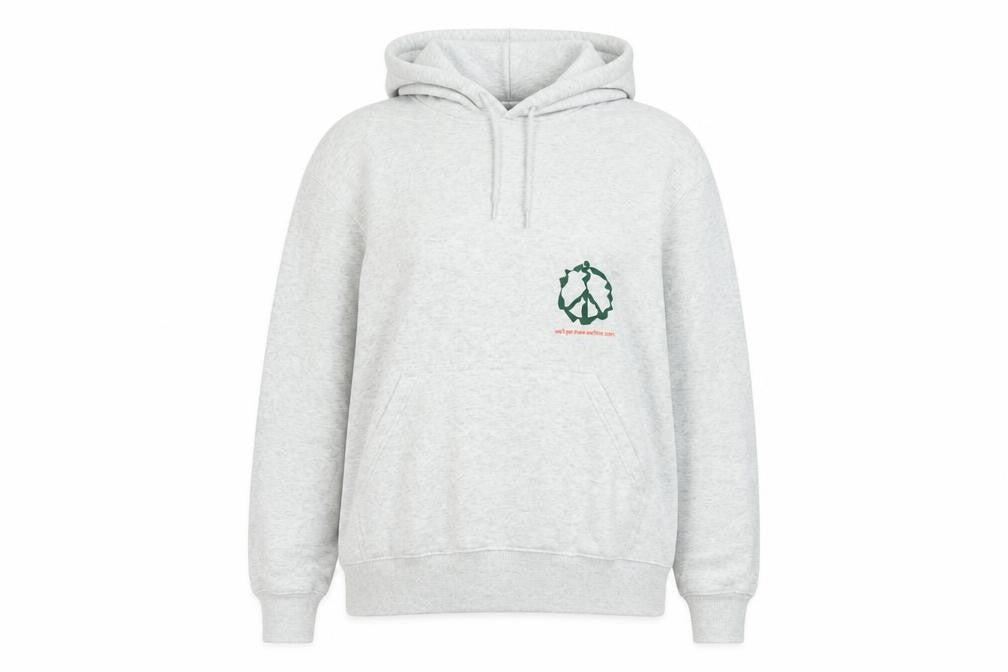 H&M Womens Grey Cotton Pullover Hoodie Size XS - Peace