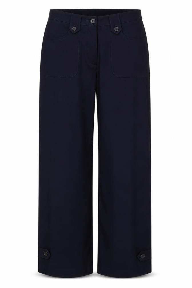 Alessa W Collection Womens Blue Polyester Trousers Size 12 L31 in Regular Zip