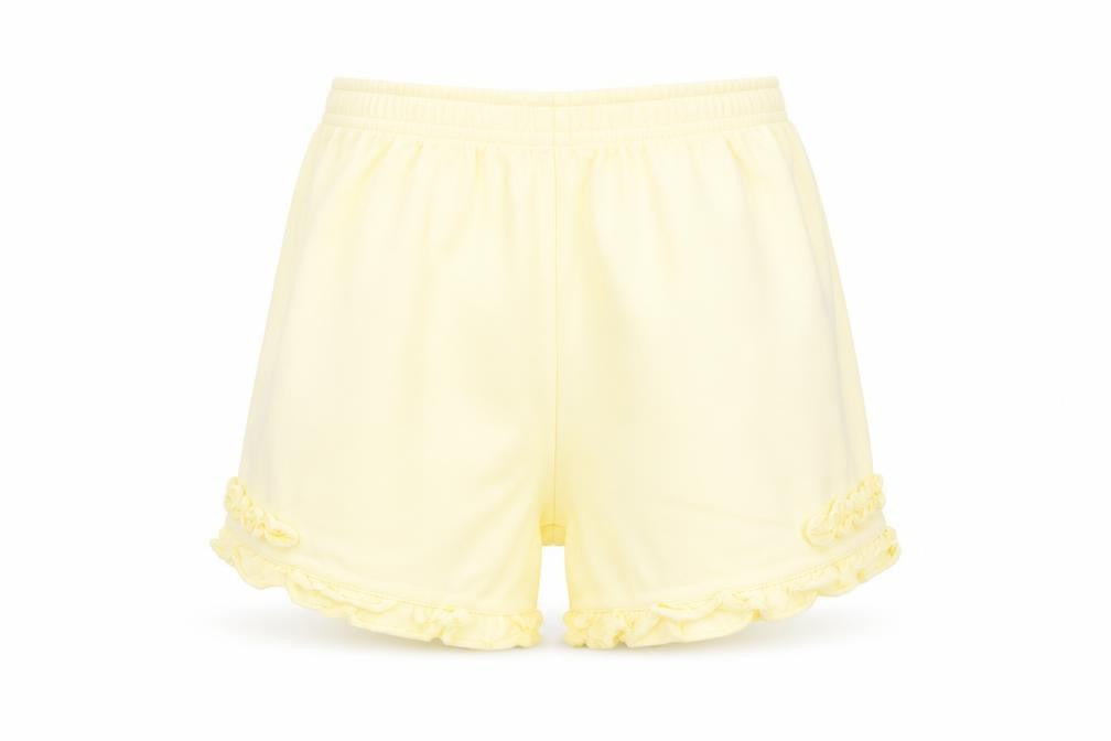 Front view of Next girls’ yellow cotton jogger trousers, size 12-18, months pullover