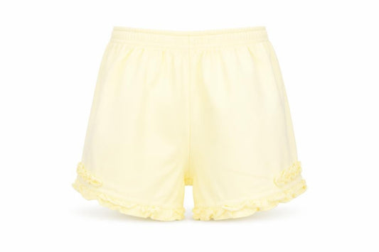 Front view of Next girls’ yellow cotton jogger trousers, size 12-18, months pullover