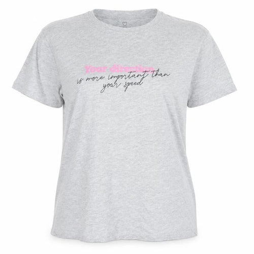 Primark Womens Grey Cotton Basic T-Shirt Size S Crew Neck - Your Direction.... Is more important than your speed.