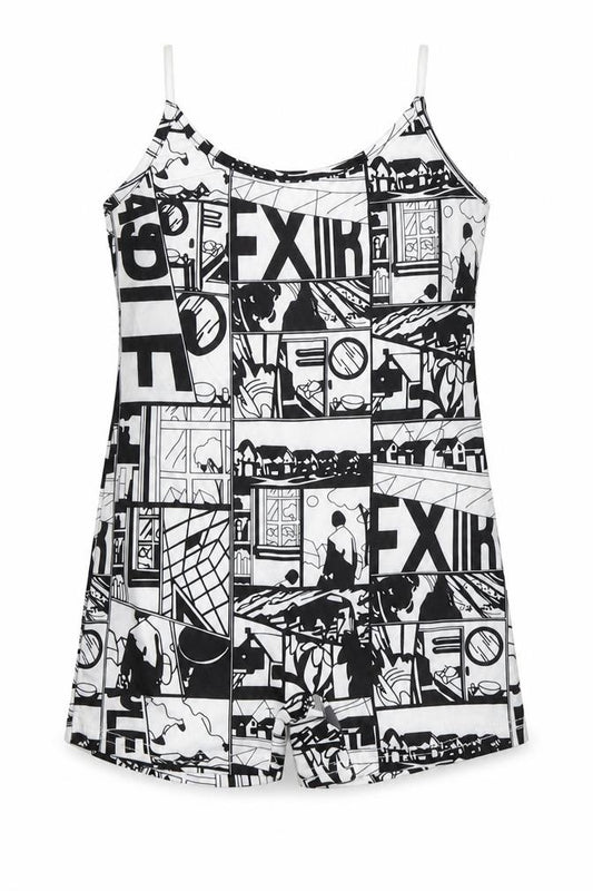 SheIn Girls Multicoloured Polyester Playsuit One-Piece Size 8 Years Pullover - Comic Print