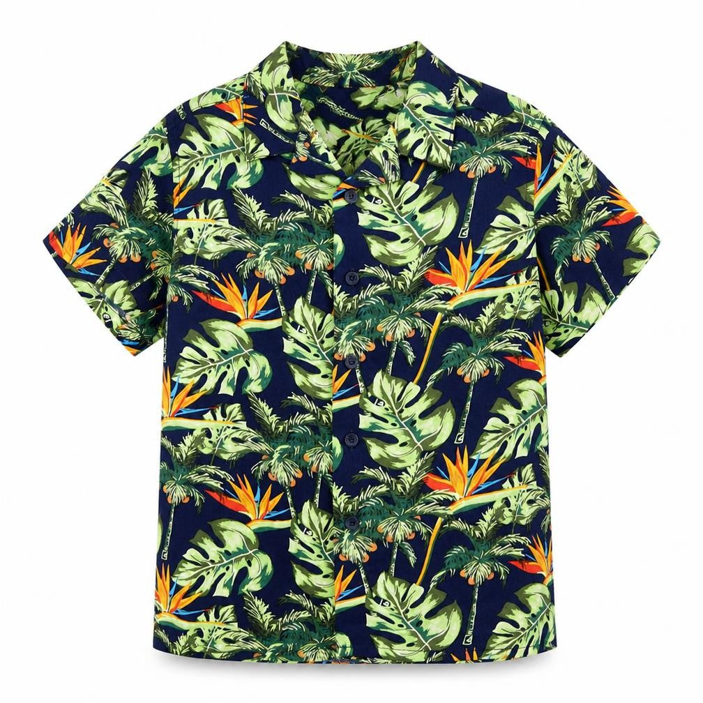 Matalan Boys Multicoloured Floral Viscose Basic Button-Up Size 5 Years Collared Button