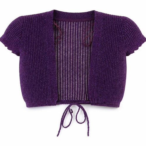 Therapy Womens Purple V-Neck Acrylic Shrug Jumper Size 10