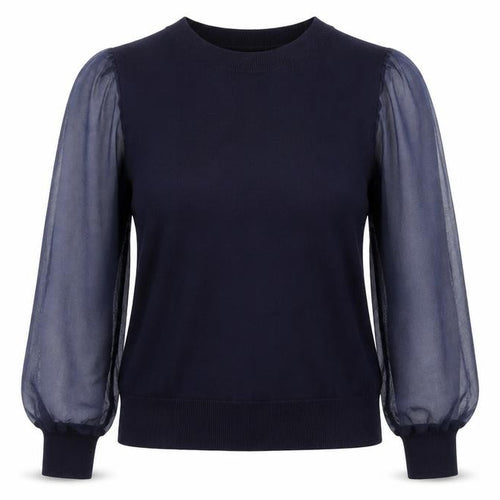 Gallery Womens Blue Round Neck Viscose Henley Jumper Size M