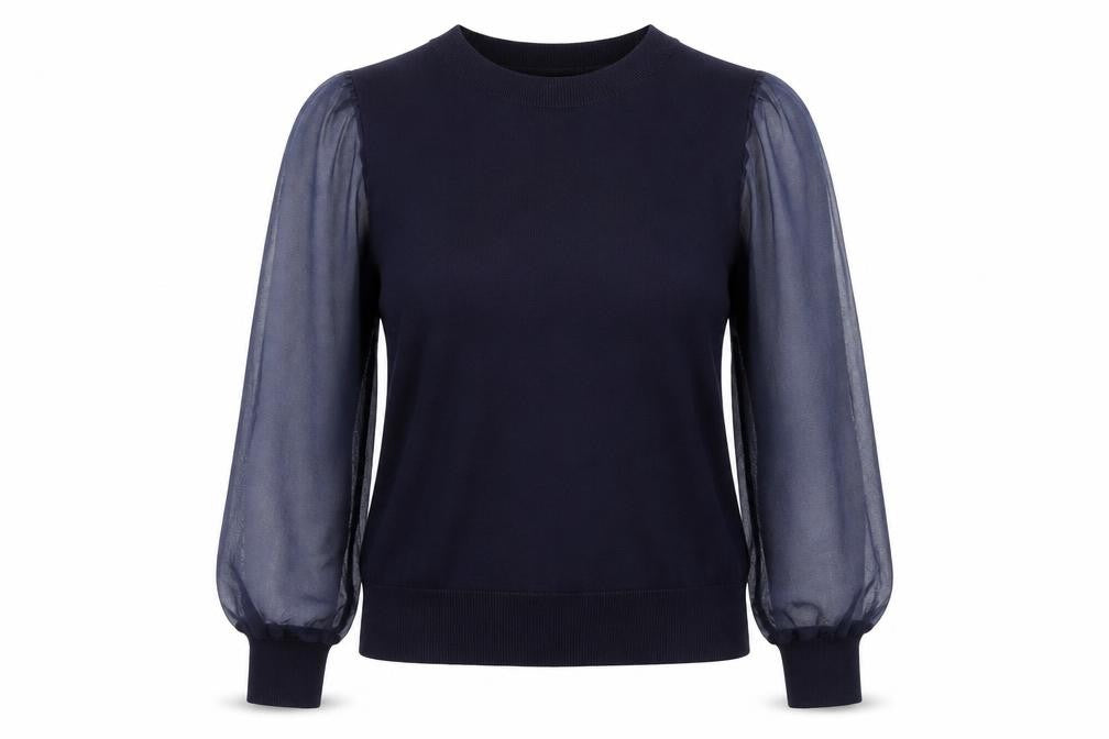 Gallery Womens Blue Round Neck Viscose Henley Jumper Size M