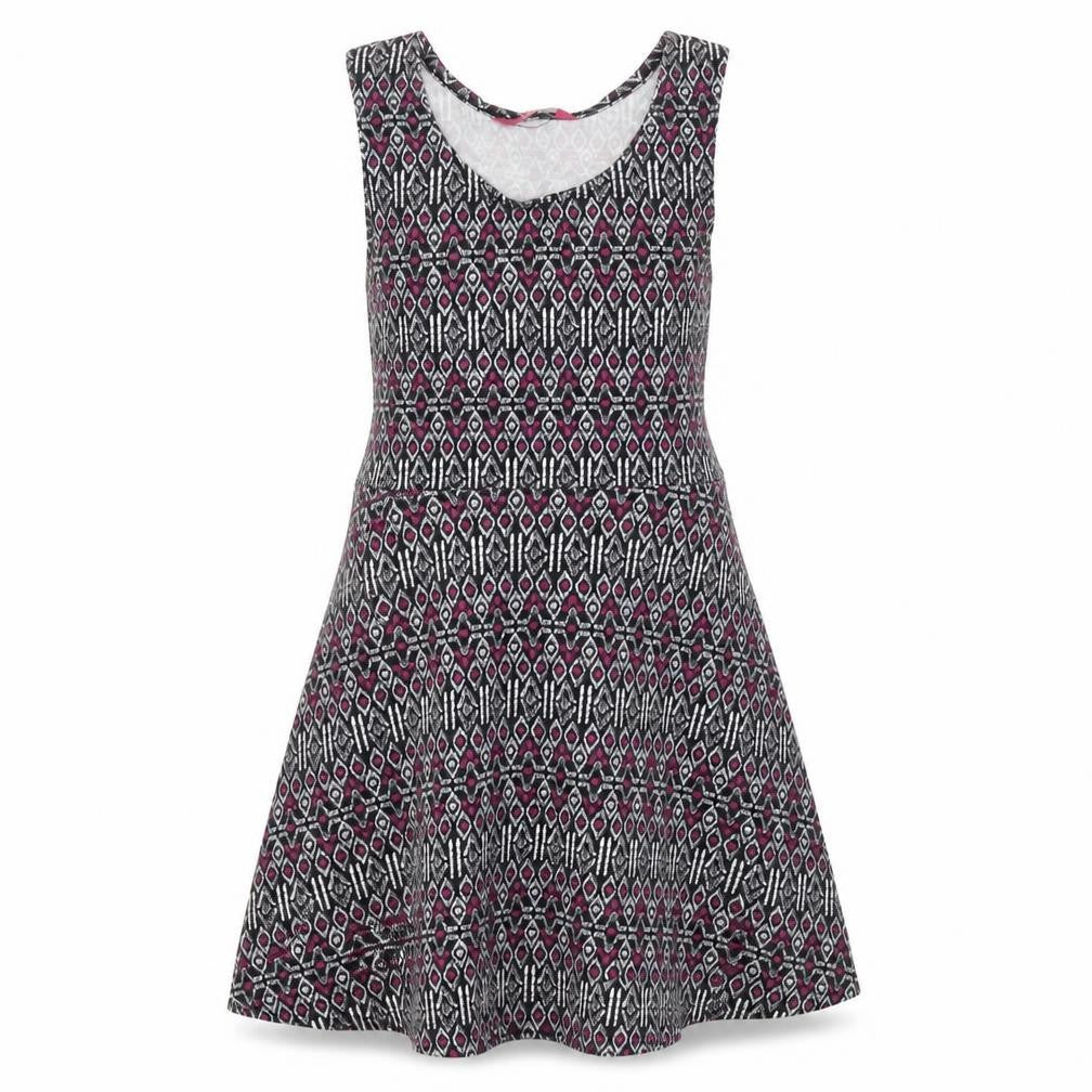 YD Girls Multicoloured Geometric Cotton Skater Dress Size 7-8 Years Round Neck