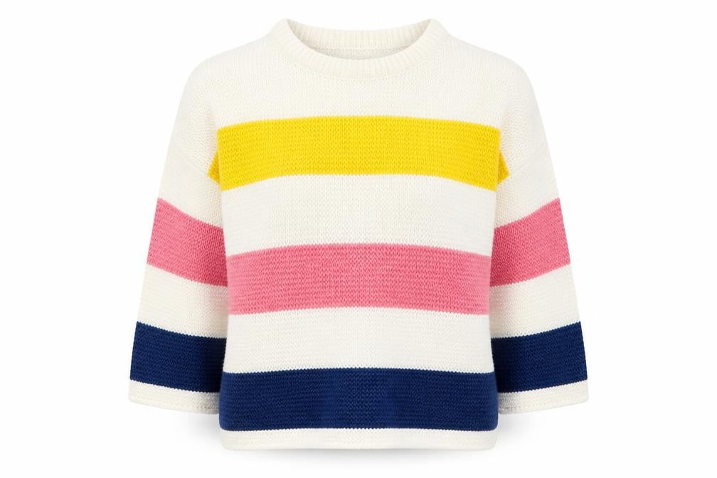 Brave Soul Womens Multicoloured Round Neck Striped Acrylic Pullover Jumper Size 12