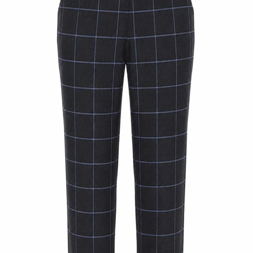 ASOS Womens Grey Plaid Cotton Trousers Size 10 L31 in Regular Button