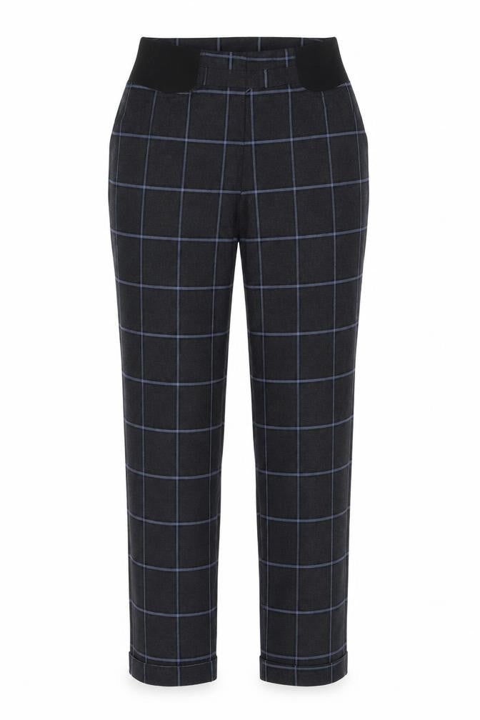 ASOS Womens Grey Plaid Cotton Trousers Size 10 L31 in Regular Button