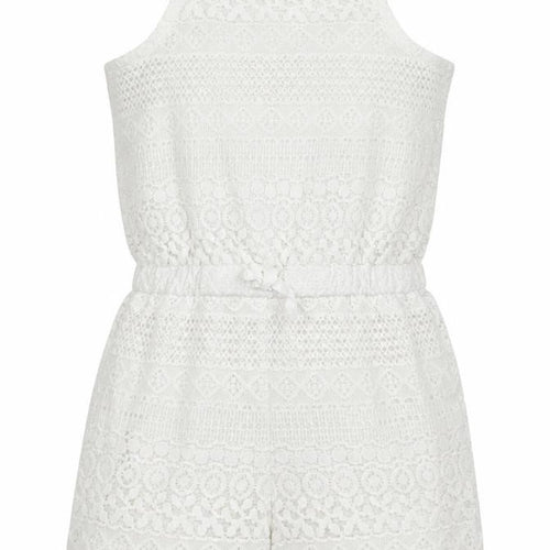 Gap Girls White Geometric Cotton Playsuit One-Piece Size 8-9 Years Pullover